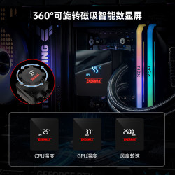 Enermax LMIV 360一体式水冷散热器 360度磁吸式数位显示屏