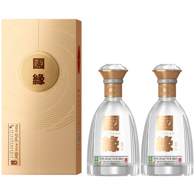 今世缘 国缘对开柔雅型白酒42度500ml*2瓶