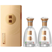 今世缘 国缘对开柔雅型白酒42度500ml*2瓶含礼品袋 聚会宴请江苏版