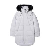 卡宾男装长款羽绒服秋冬款90白鸭绒鸭绒大衣外套保暖 浅灰色16 L /175/50