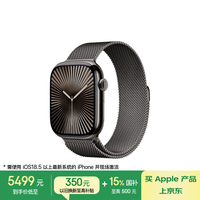 苹果 Apple Watch Series 10 智能手表 GPS+蜂窝网络款 46mm 钛金属石板色 石板色米兰尼斯表带 M/L