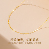 老鳳祥 老凤祥18K彩黄金项链女款素链子首饰女士生日七夕情人节礼物送女友老婆 18k金项链*老凤祥礼盒