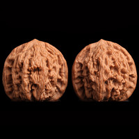 彩荷 文玩核桃麻核桃狮子头四座楼官帽白狮子把玩核桃手把件送男士 麦穗虎头(约36-38mm)