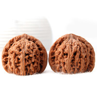 彩荷 文玩核桃麻核桃狮子头四座楼官帽白狮子把玩核桃手把件送男士 四座楼狮子头(约43mm)