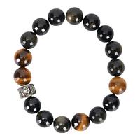 大英博物馆埃及手串荷鲁斯之眼虎睛石黑曜石手链