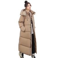 鸭鸭（YAYA）羽绒服女长款过膝2025冬季新国标保暖加长东北厚极寒外套 黑色 S