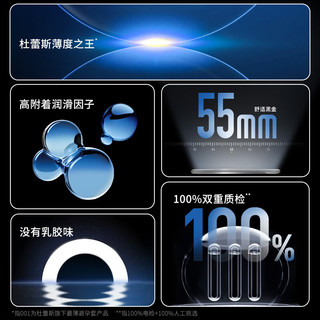  durex/杜蕾斯 超薄 避孕套  光面;宽度为55mm 标准