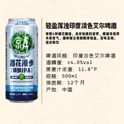 JING-A 精酿啤酒 IPA啤酒 印度淡色艾尔啤酒 酒花漫步500ml*12罐七夕送礼