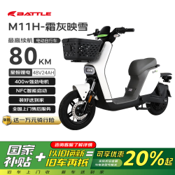 花小马 电动自行车M11H48v24ah星恒锂电采销实测续航对置双缸前碟刹TCS防滑NFC 车架终生质保 霜灰映雪