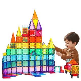 畅象儿童磁力片百变星钻彩窗积木拼图磁力贴磁铁益智启蒙玩具 100片-4D钻面幻彩色
