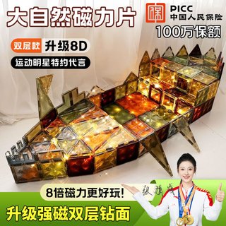 畅象儿童磁力片百变星钻彩窗积木拼图磁力贴磁铁益智启蒙玩具 【宝妈优选】100片-4D钻面轻奢款