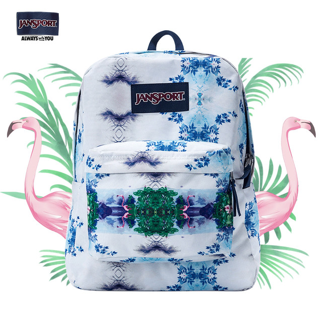 JANSPORT 旗舰店印花集合女书包男高中双肩背包轻便户外通勤电脑包