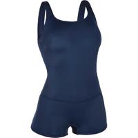 迪卡侬泳衣女连体平角泡温泉遮肉显瘦大码泳装-含胸垫4308499 均码 /44