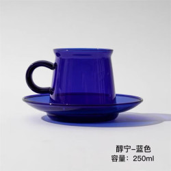 丰陶张生 彩色复古玻璃杯 250ml 蓝色