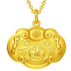 周大福 EOF98 长命锁足金吊坠 4.75g