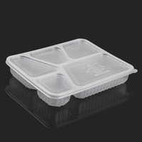 莱羽炫 一次性餐盒分格高档打包盒五格快餐盒带盖 五格1000ml