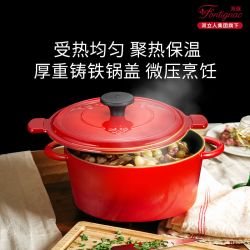 芳庭 Fontignac 珐琅铸铁炖锅 24cm  樱桃红