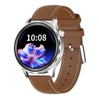 联想 全天血氧监测 智能运动手表  云石银 皮革 41mm