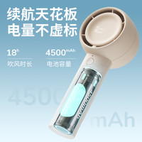 几素手持小风扇便携式随身小型迷你usb无叶涡轮充电儿童手拿桌面 【层云白】PLUS版♥5档劲风♥4000mAh