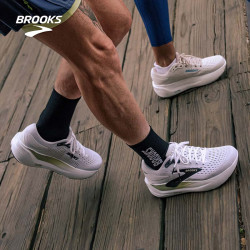 BROOKS Ghost Max 3幽灵MAX 跑鞋2025男女缓震支撑运动跑步 光亮白/绿茶色/黑色 42