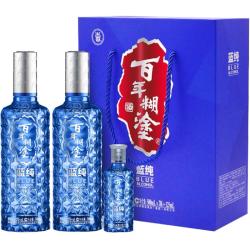 百年糊涂 蓝纯 52%vol 其他香型白酒 500ml*2瓶+125ml礼盒装