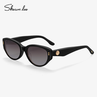 Shawn lee Shawnlee戚薇同款墨镜女小框黑色猫眼复古太阳眼镜显脸小遮阳镜潮