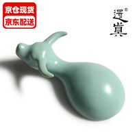 丰陶张生 汝瓷茶宠摆件 陶瓷创意牛宠 天蓝釉