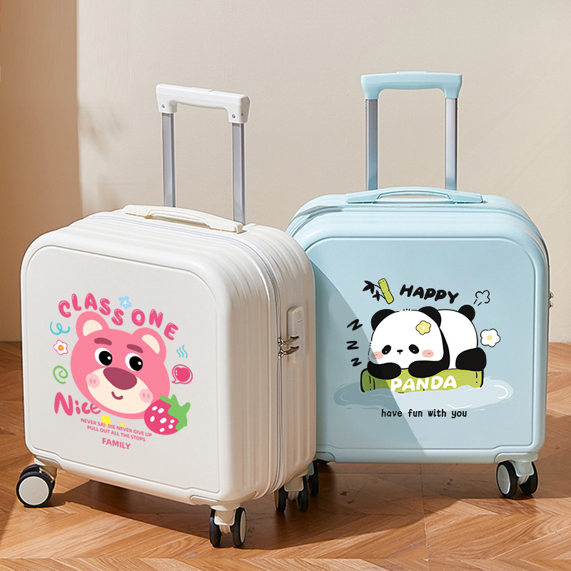 小熊猫蓝-【升级款可登机+卡通印花+静音轮】.