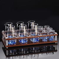 花语四季 JJ3119 水晶玻璃烈酒杯套装 6壶6杯 蓝山分酒器+蓝山子弹杯