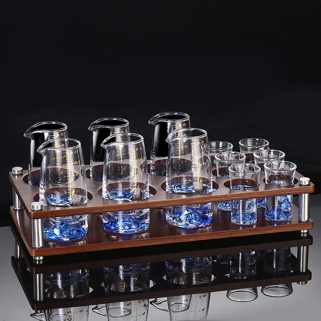 花语四季 JJ3119 水晶玻璃烈酒杯套装 6壶6杯 蓝山分酒器+蓝山子弹杯