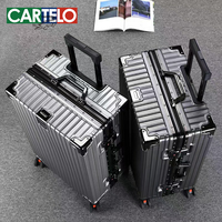 CARTELO/卡帝乐鳄鱼 铝框拉杆箱 酒红色 28寸
