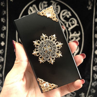 细杆粗杆烟盒20支下拉式便携个性潮品抖音同款男女礼物 20支 细支烟盒黑色金标太阳花