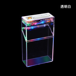 滕玄 透明烟盒打火机-TY3762-G 透明充电打火机烟盒一体 防风抗压防潮 男士定制点烟器