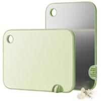 述屋说不锈钢菜板一人食 家用抗菌防滑案板防霉切菜板砧板 40*28*1cm 【果冻pp】不锈钢抗菌菜板-大号