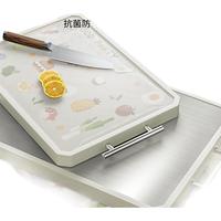 述屋说不锈钢双面菜板 家用抗菌防滑案板防霉切菜板厨房砧板 43*28*2cm 【不锈钢双面加厚】43*28*2cm