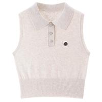 毛织背心女士Polo领高智感知识分子风