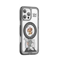 ANKER【猫和老鼠联名】安克肤感支架壳 适用iPhone16Puls苹果保护套磁吸磨砂支点充电防摔手机壳 黑 【猫和老鼠-黑】磁吸肤感