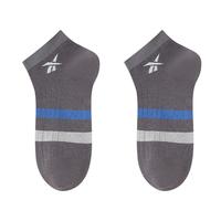 锐步（Reebok）【特惠秒杀】四季通用短袜透气吸汗防臭棉袜短筒船袜休闲运动袜 深灰 （2双装） 均码
