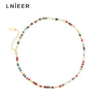 LNIEER天然珍珠彩色琉璃多巴胺串珠项链颈链礼盒装