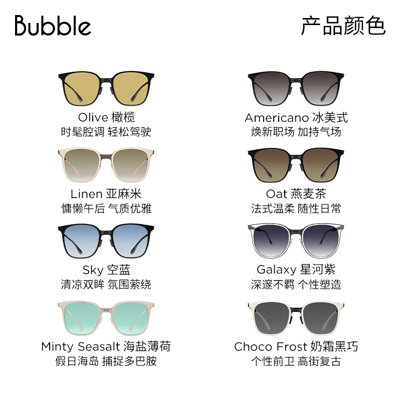 【明星同款】Bubble防紫外线太阳镜折叠墨镜护照Passport冰美式 海盐薄荷 Minty Seasalt