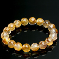 珥柒名都水晶天然黄胶花手链时尚俏色黄胶花手串 黄胶花手链 10mm(19颗左右