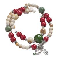 半日逅屿2025景德镇陶瓷手链女生小饰品古风串珠民族风新中式森系手串 630秋珊