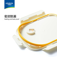 乐唯诗高硼硅玻璃饭盒微波炉加热带饭餐盒碗保鲜盒分隔便当盒 米白色【高硼硅】小号400ml