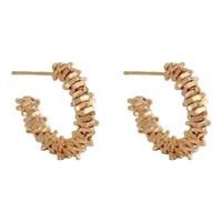 琪苗芃 纯999足银耳钉女2025高级感清新蝴蝶耳环时尚养耳洞耳饰 碎银子耳钉-金色【999银针】