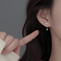 琪苗芃 纯999足银耳钉女2026新款养耳洞耳饰 仙女花蝴蝶流苏【999足银】