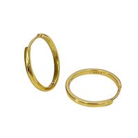 琪苗芃S925银素圈耳环女2025年潮圆耳圈百搭气质冷淡风新年 【925银耳环】金色