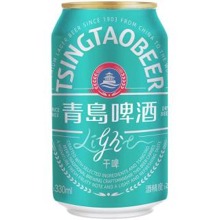青岛啤酒 干啤轻干系列 0糖 330mL 24罐 整箱装