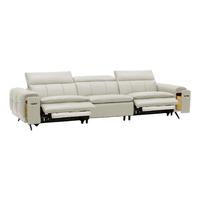 乐至宝 LAZBOY 零靠墙真皮功能沙发客厅小户型681双电动白色【60天发】 木棉白
