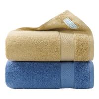 洁玉加厚纯棉毛巾110g防臭5A抗菌柔软吸水洗脸男士新疆棉毛巾孚日家纺 【110g加厚】抗菌防霉 蓝咖 2条