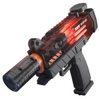 DEERC儿童电动水枪玩具连发呲水枪3-6-8岁打水仗 uzi-透明黑【电动连发+护目镜】